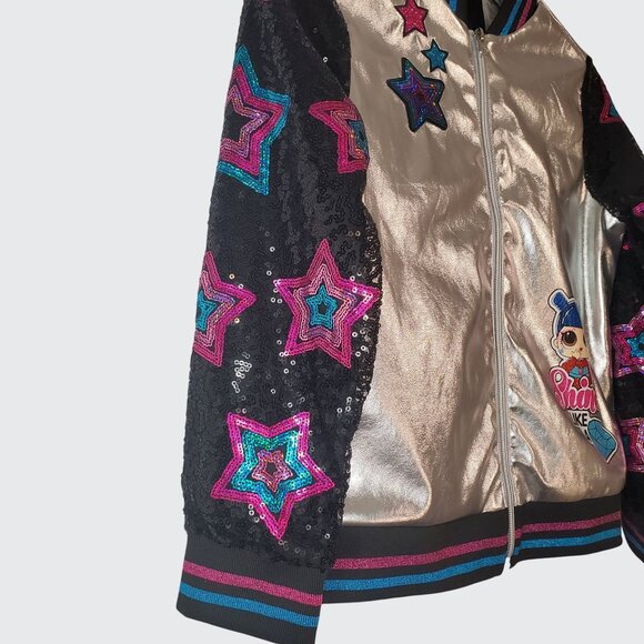 LOL Surprise Girls Silver Bomber Jacket Shine Like A Diamond M/M (7/8) - Picture 7 of 12